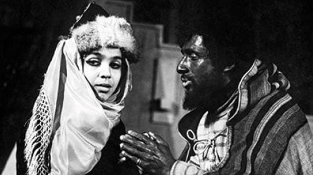 Rohini Hattangadi and Naseeruddin Shah in Sultan Razia at National School of Drama in 1974. (Alkazi Collection of Photography)