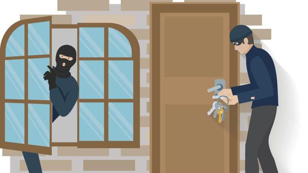 thief into the house vector white background(Getty Images/iStockphoto) thief into the house vector white background(Getty Images/iStockphoto)