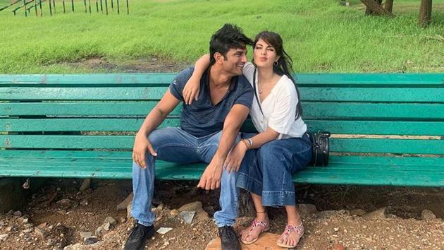 Rhea Chakraborty with Sushant Singh Rajput, who died on June 14.