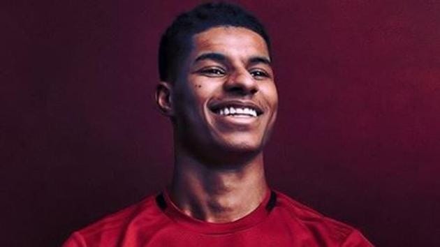 Marcus Rashford and Adowa Aboah were photographed by Misan Harriman, who became the first Black man to photograph the cover image in the iconic magazine’s 104-year history.(MarcusRashford/Instagram)