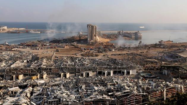 A general view shows the damage at the site of Tuesday's blast in Beirut's port area, Lebanon.(REUTERS)