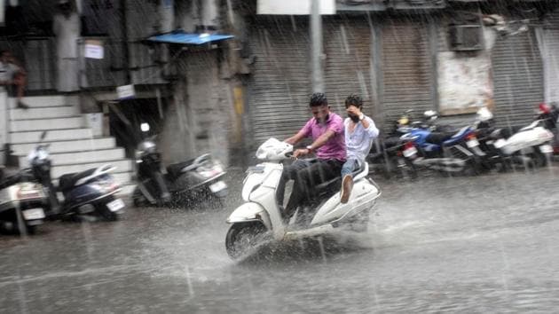 According to the water resource department officials, the catchment area of Panshet received 41mm, Warasgaon - 45mm, Khadakwasla - 23mm and Temghar - 60mm rainfall.(HT PHOTO)