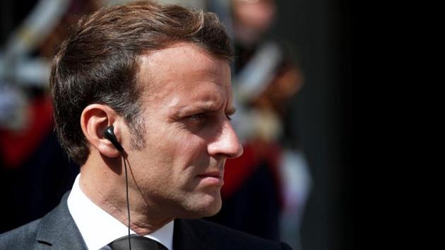 French President Emmanuel Macron attends a joint news conference with his counterpart of Cyprus Nicos Anastasiades at the Elysee Palace in Paris, France.(REUTERS)