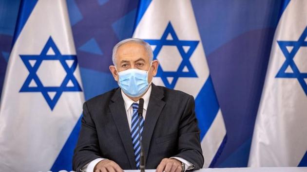 Israeli Prime Minister Benjamin Netanyahu issues a statement at the Israeli Defense Ministry in Tel Aviv, Israel.(REUTERS)