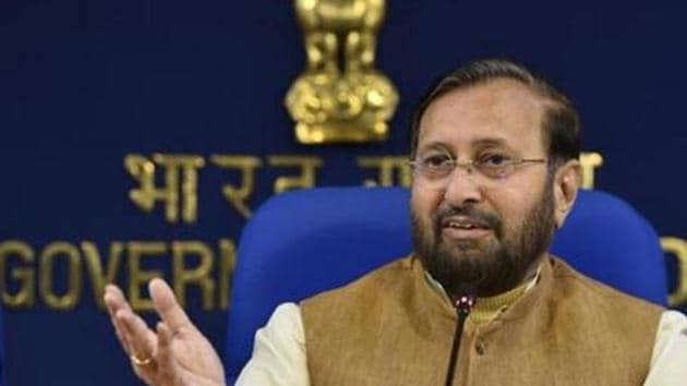 Union Environment Minister Prakash Javadekar said the draft environment impact assessment notification does not relax the process of public hearing.(HT PHOTO)