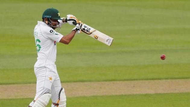 Cricket - First Test - England v Pakistan - Emirates Old Trafford, Manchester, Britain - August 5, 2020 Pakistan's Babar Azam in action, as play resumes behind closed doors following the outbreak of the coronavirus disease (COVID-19) REUTERS/Lee Smith/Pool (REUTERS)
