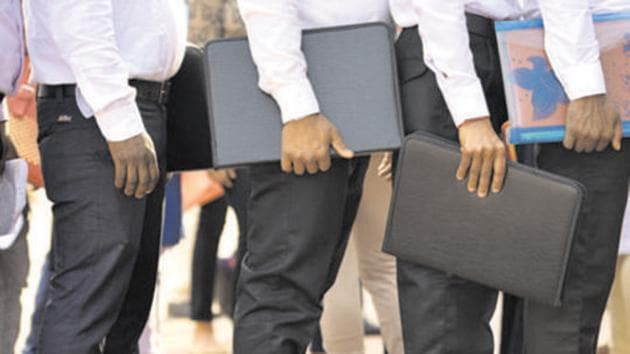 The largest employment gains were in leisure and hospitality and retail, the sectors hardest hit by the coronavirus shutdowns, the report said.(Sanchit Khanna/HT PHOTO)