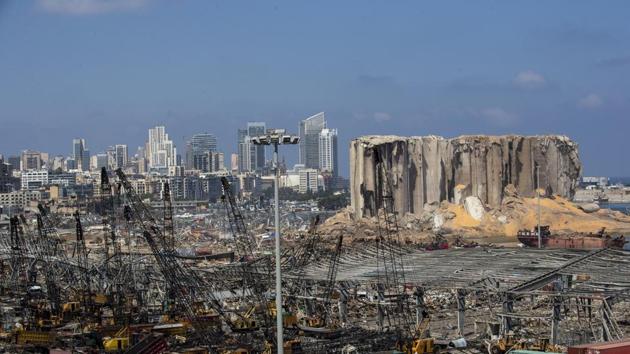 Rescue teams scan the Mediterranean Sea on the site of this week's massive explosion in the port of Beirut in Beirut, Lebanon.(AP)