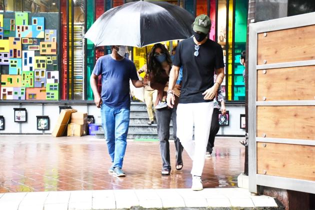 Arjun Rampal with girlfriend Gabriella and son Arik.