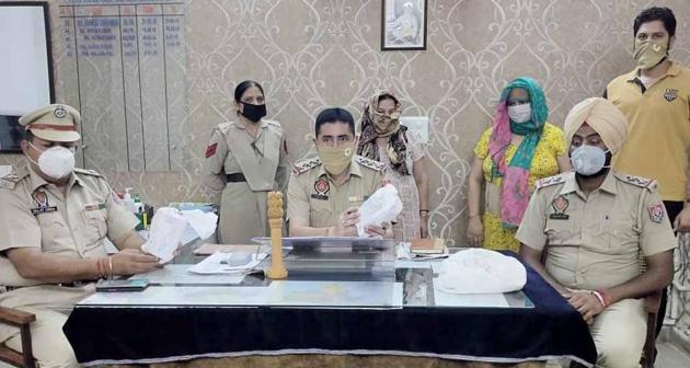 The two women in police custody in Ludhiana on Saturday. (HT PHOTO) The two women in police custody in Ludhiana on Saturday. (HT PHOTO)