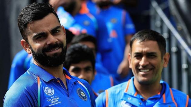 Virat Kohli and MS Dhoni during the 2017 Champions Trophy tournament.(Getty Images)
