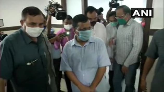 Delhi chief minister Arvind Kejriwal inaugurated a government hospital at Ambedkar Nagar on August 9, 2020.(ANI) Delhi chief minister Arvind Kejriwal inaugurated a government hospital at Ambedkar Nagar on August 9, 2020.(ANI)