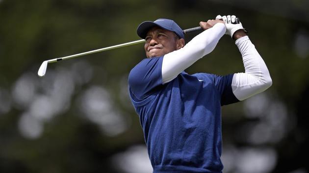 Tiger Woods plays his shot from the 11th tee box during the third round of the 2020 PGA Championship golf tournament at TPC Harding Park.(USA TODAY Sports)