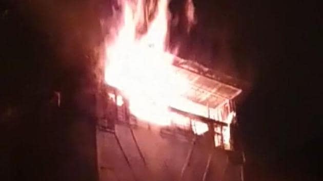 No one was injured in the incident, as the market was shut on Sunday. (HT photo) No one was injured in the incident, as the market was shut on Sunday. (HT photo)