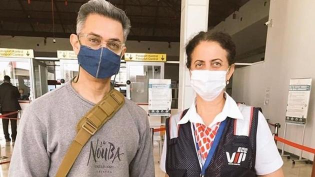 Aamir Khan at an airport in Turkey.