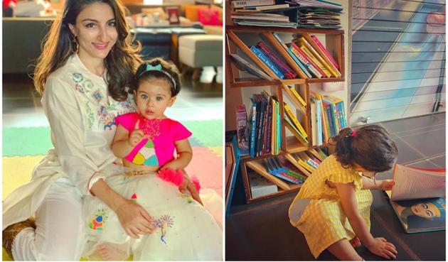 Soha Ali Khan’s daughter Inaaya seems to love books already.