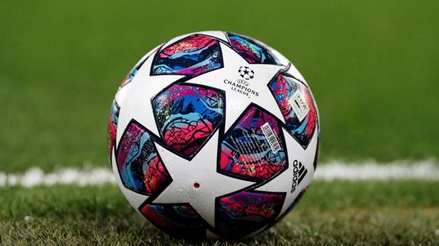 FILE PHOTO: Soccer Football - Champions League - Round of 16 Second Leg - Liverpool v Atletico Madrid - Anfield, Liverpool, Britain - March 11, 2020 General view of a match ball on the pitch before the match REUTERS/Phil Noble/File Photo(REUTERS)