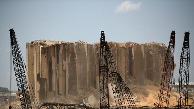 Debris are seen in the port area after a blast in Beirut, Lebanon, August 10, 2020. (REUTERS)