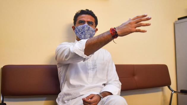 Sachin Pilot, former Deputy Chief Minister of Rajasthan interacts with media. (Sanchit Khanna/HT PHOTO) Sachin Pilot, former Deputy Chief Minister of Rajasthan interacts with media. (Sanchit Khanna/HT PHOTO)