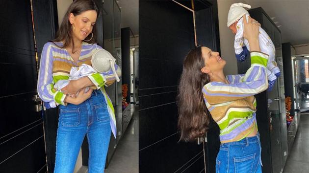 Natasha Stankovic has shared two beautiful pictures with her newborn son on Instagram.