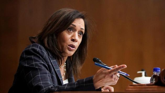 US Senator Kamala Harris (D-CA) speaks during a Senate Homeland Security and Governmental Affairs Committee oversight hearing examining the US Customs and Border Protection (CBP) on Capitol Hill in Washington, US.(REUTERS)