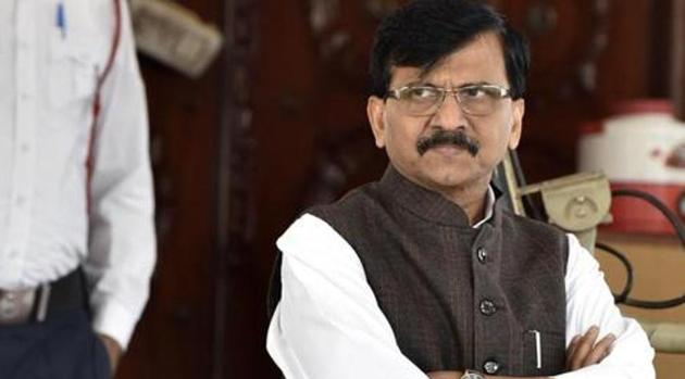 Shiv Sena leader Sanjay Raut is seen in file photo in New Delhi. Raut had claimed in his weekly column in the Sena mouthpiece ‘Saamana’ that the actor didn’t share good relations with his father KK Singh.(Sanjeev Verma/HT PHOTO)