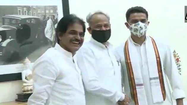 Sachin Pilot had openly rebelled against Ashok Gehlot last month along with 18 other Congress MLAs. He was then sacked as deputy chief minister and the party’s Rajasthan unit chief.(ANI PHOTO.)