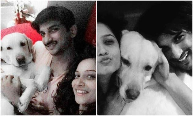 Sushant Singh Rajput and Ankita Lokhande with Scotchi.