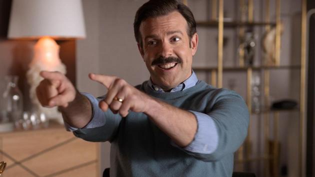 Jason Sudeikis in a still from Ted Lasso. Jason Sudeikis in a still from Ted Lasso.