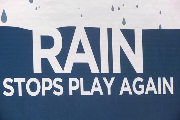 Cricket - Second Test - England v Pakistan - Ageas Bowl, Southampton, Britain - August 13, 2020 General view of the big screen as rain stops play, as play resumes behind closed doors following the outbreak of the coronavirus disease (COVID-19) Stu Forster/Pool via REUTERS (REUTERS)