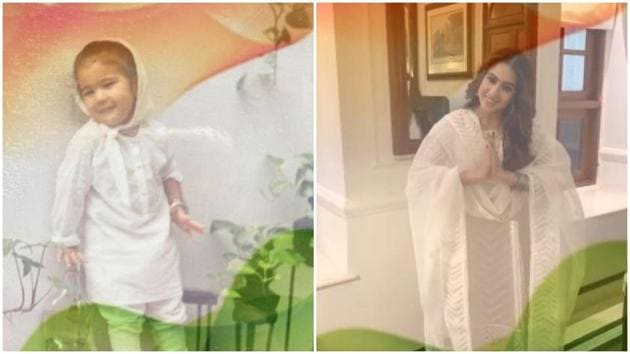 Sara Ali Khan has shared her Independence Day looks then and now. Sara Ali Khan has shared her Independence Day looks then and now.