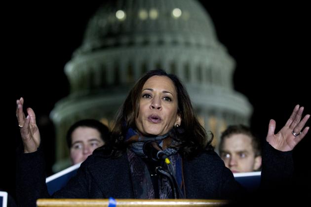 Kamala Harris is seen in this file photo during a rally Washington. Harris on Saturday tweeted her wishes on India’s 74th Independence Day.(AP Photo) Kamala Harris is seen in this file photo during a rally Washington. Harris on Saturday tweeted her wishes on India’s 74th Independence Day.(AP Photo)