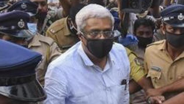 M Sivasankar, former Principal Secretary to Kerala Chief Minister, arrives at National Investigation Agency (NIA) office for interrogation in the high-profile Kerala gold smuggling case, in Kochi, on July 27.(PTI FILE PHOTO)