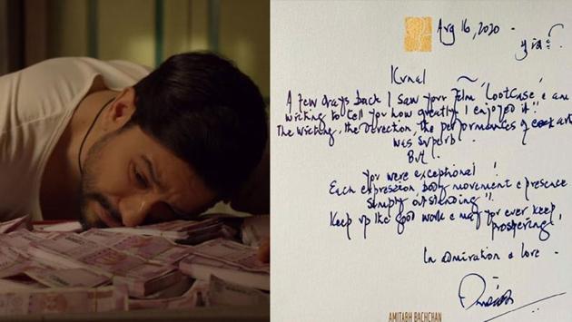 Lootcase actor Kunal Kemu has received a handwritten note from Amitabh Bachchan. Lootcase actor Kunal Kemu has received a handwritten note from Amitabh Bachchan.