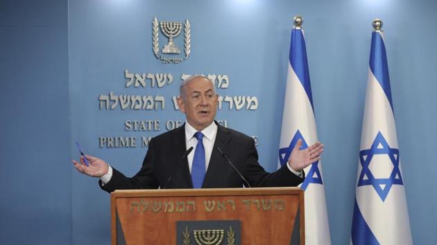 Israeli Prime Minister Benjamin Netanyahu announces that full diplomatic ties will be established with the United Arab Emirates in a U.S.-brokered deal, during a news conference, in Jerusalem. (AP) Israeli Prime Minister Benjamin Netanyahu announces that full diplomatic ties will be established with the United Arab Emirates in a U.S.-brokered deal, during a news conference, in Jerusalem. (AP)