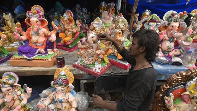 This year, Ganesh Chaturthi will be celebrated on August 22.(Biplov Bhuyan/HT PHOTO)