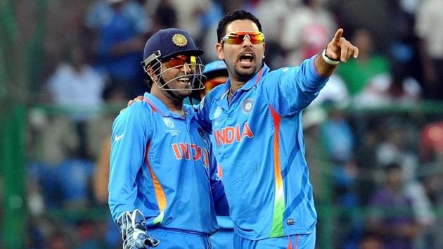 File image of MS Dhoni and Yuvraj Singh,.(AFP) File image of MS Dhoni and Yuvraj Singh,.(AFP)