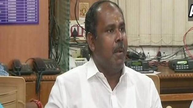 Tamil Nadu Minister for Revenue and Disaster Management RB Udhaya Kumar .(ANI)