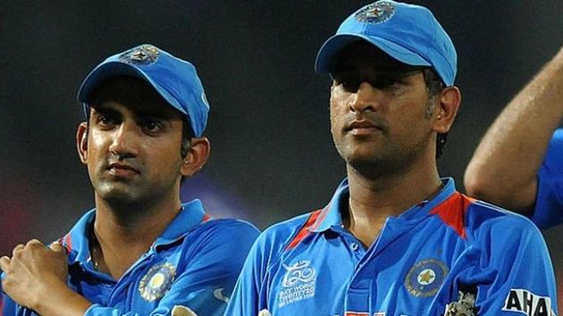 File image of MS Dhoni and Gautam Gambhir.(AFP) File image of MS Dhoni and Gautam Gambhir.(AFP)