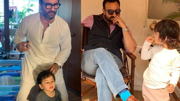 Saif Ali Khan seems to be the favourite playmate of three-year-old son Taimur. Saif even gave Taimur a haircut during lockdown and the little one sat patiently to enjoy an at-home salon session. As Saif and wife Kareena gear up to welcome Taimur’s sibling, here are some of his fun pictures with his ‘Abba’.