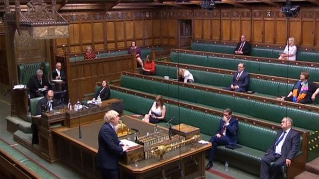 A video grab from footage broadcast by the UK Parliament's Parliamentary Recording Unit (PRU).(AFP) A video grab from footage broadcast by the UK Parliament's Parliamentary Recording Unit (PRU).(AFP)