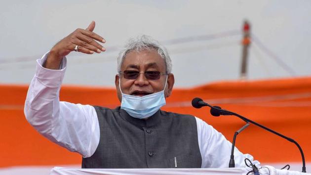 Bihar Chief Minister Nitish Kumar speaks during the 74th Independence Day celebrations, at Gandhi Maidan in Patna. (PTI) Bihar Chief Minister Nitish Kumar speaks during the 74th Independence Day celebrations, at Gandhi Maidan in Patna. (PTI)