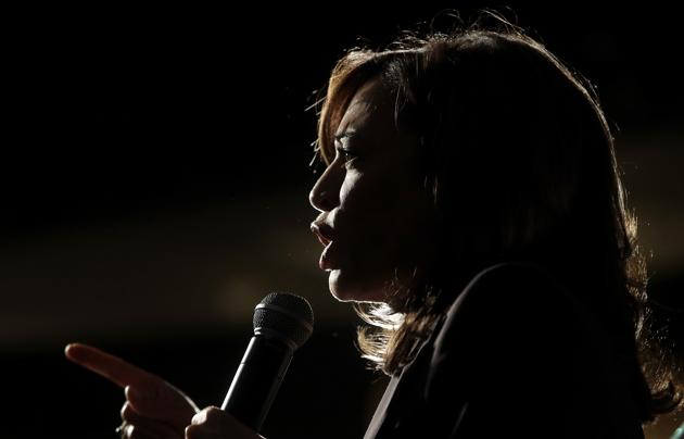 FILE - In this June 1, 2019, file photo Democratic presidential candidate Sen. Kamala Harris, D-Calif., speaks at an SEIU event before the 2019 California Democratic Party State Organizing Convention in San Francisco. (AP Photo/Jeff Chiu, File) (AP) FILE - In this June 1, 2019, file photo Democratic presidential candidate Sen. Kamala Harris, D-Calif., speaks at an SEIU event before the 2019 California Democratic Party State Organizing Convention in San Francisco. (AP Photo/Jeff Chiu, File) (AP)