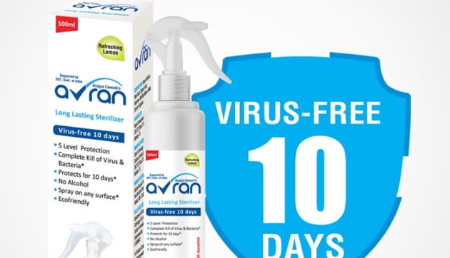 Avran is an alcohol-free steriliser that can keep surfaces bacteria and virus-free for 10 days.
