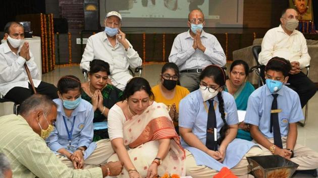 Only a few students and parents had been invited to attend the inauguration keeping in mind the Covid-19 pandemic situation(HT Photo) Only a few students and parents had been invited to attend the inauguration keeping in mind the Covid-19 pandemic situation(HT Photo)