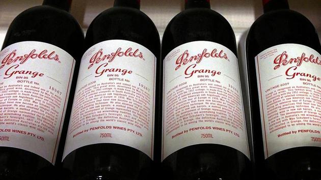 Bottles of Penfolds Grange, made by Australian wine maker Penfolds and owned by Australia's Treasury Wine Estates, sit on a shelf for sale at a wine shop in central Sydney, Australia. (REUTERS) Bottles of Penfolds Grange, made by Australian wine maker Penfolds and owned by Australia's Treasury Wine Estates, sit on a shelf for sale at a wine shop in central Sydney, Australia. (REUTERS)
