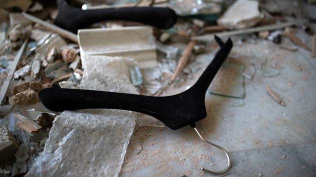 Hangers are seen among debris in the damaged house of Lebanese fashion designer Elie Saab, following a massive explosion at the Beirut port area, Lebanon, August 15, 2020. (REUTERS/Alkis Konstantinidis) Hangers are seen among debris in the damaged house of Lebanese fashion designer Elie Saab, following a massive explosion at the Beirut port area, Lebanon, August 15, 2020. (REUTERS/Alkis Konstantinidis)