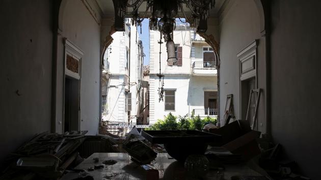 A view of the damaged house of Lebanese fashion designer Elie Saab, following a massive explosion at the Beirut port area, Lebanon, August 15, 2020. (REUTERS/Alkis Konstantinidis) A view of the damaged house of Lebanese fashion designer Elie Saab, following a massive explosion at the Beirut port area, Lebanon, August 15, 2020. (REUTERS/Alkis Konstantinidis)