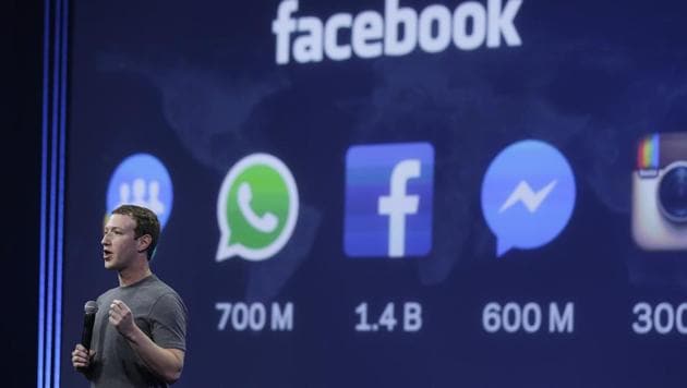 CEO Mark Zuckerberg gives the keynote address in San Francisco. The Wall Street Journal report on Friday suggested Facebook was going easy on hate speeches by BJP members and triggered a controversy.(AP)