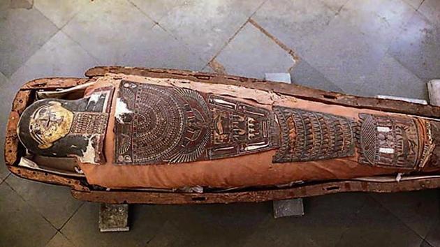 The mummy dates back to Egypt’s Ptolemaic era(Himanshu Vyas/HT Photo) The mummy dates back to Egypt’s Ptolemaic era(Himanshu Vyas/HT Photo)